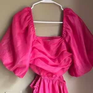 Target Bright Pink Puff Sleeve Mini Dress
